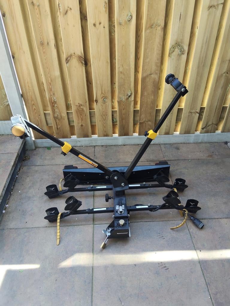 Kantelbare fietsendrager voor 2 fietsen op trekhaak, Ophalen, 2 fietsen, Gebruikt, Trekhaakdrager