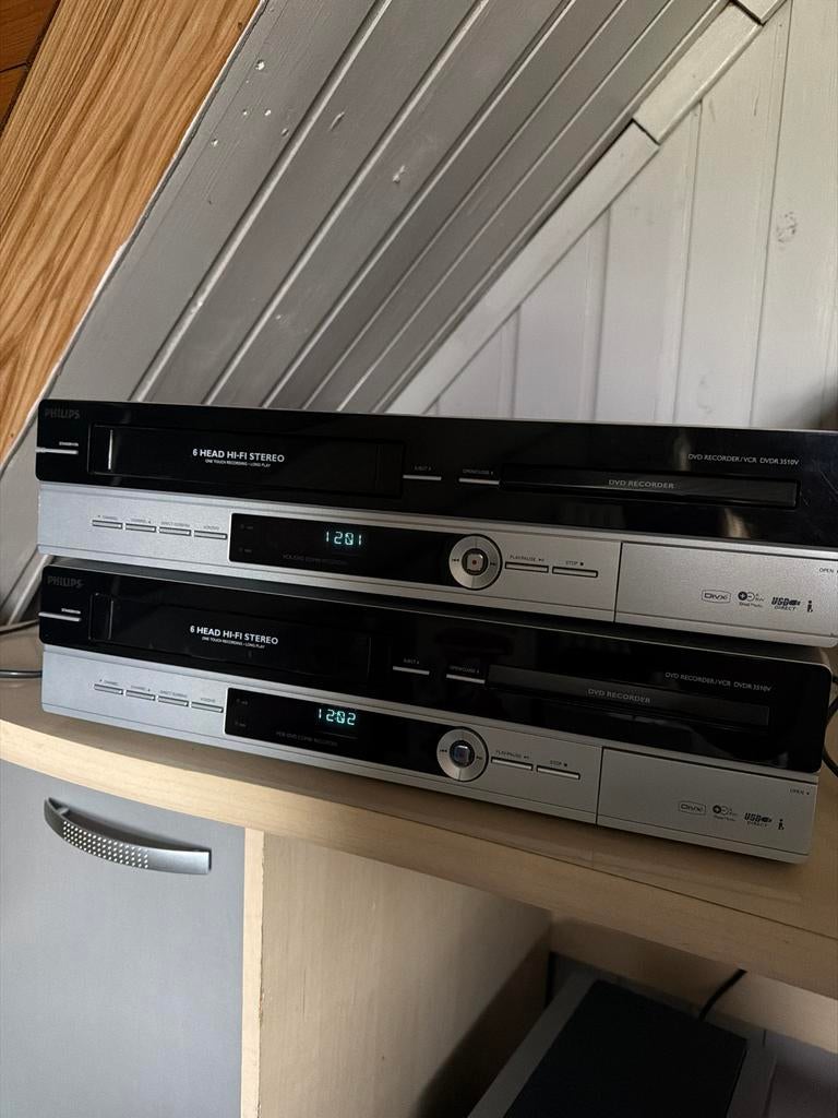 Philips DVDR 3510v DVD-recorder/VCR Combo, Ophalen, Niet werkend, VHS-speler of -recorder