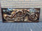 Uniek 3D Metalen Schilderij - Stoere Motor / Chopper, Huis en Inrichting, Ophalen, Zo goed als nieuw