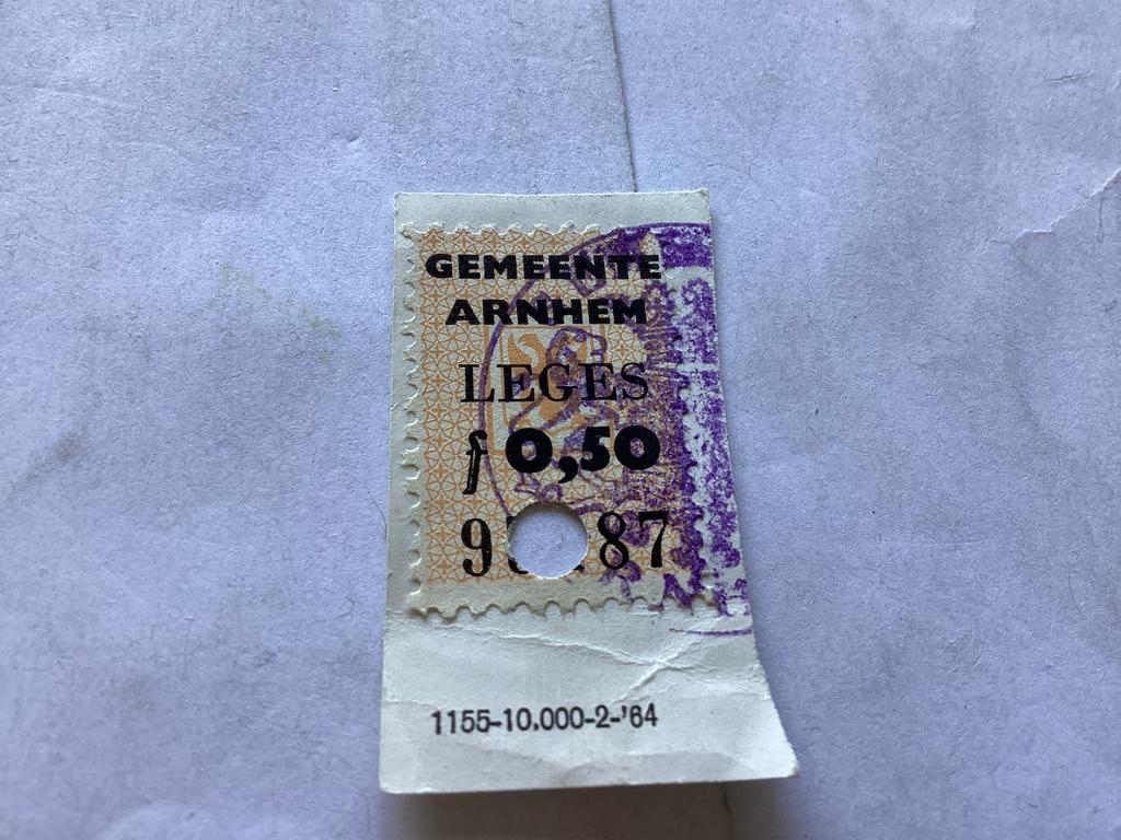 Gemeente Arnhem Legeszegel, Postzegels en Munten, Ophalen of Verzenden, T/m 1940, Gestempeld