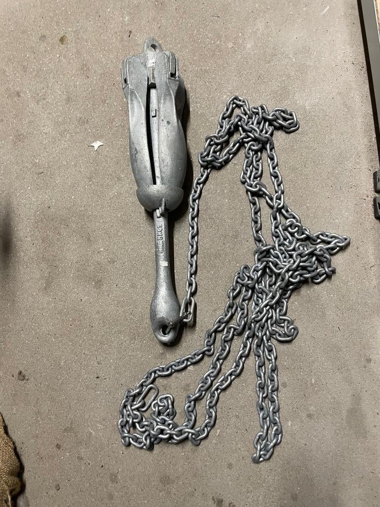 Klapanker 8 kg met kettingvoorloop, Watersport en Boten, Ophalen, Zo goed als nieuw, Ankeren en Afmeren, Zeilboot of Motorboot