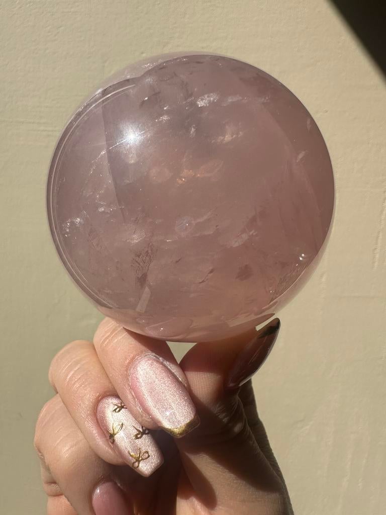 Prachtige rozenkwarts bol | bij Edelsteengoed, Ophalen of Verzenden, Mineraal