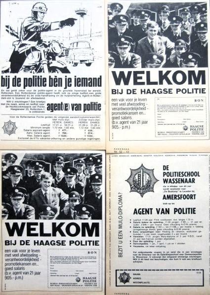 27 vintage reclames Kon Marechaussee Politie 54-86 landmacht, Ophalen of Verzenden, Overige typen