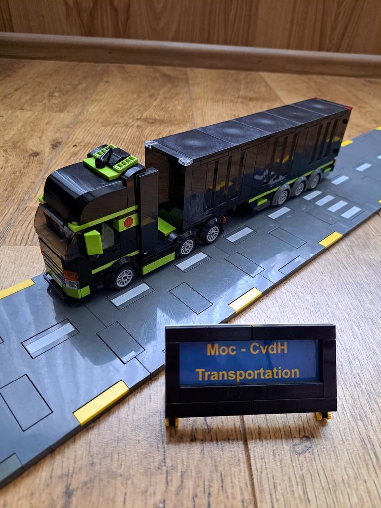 Lego City MOC trekker met gesloten trailer, City, MOC (eigen creatie), Lego, Ophalen of Verzenden