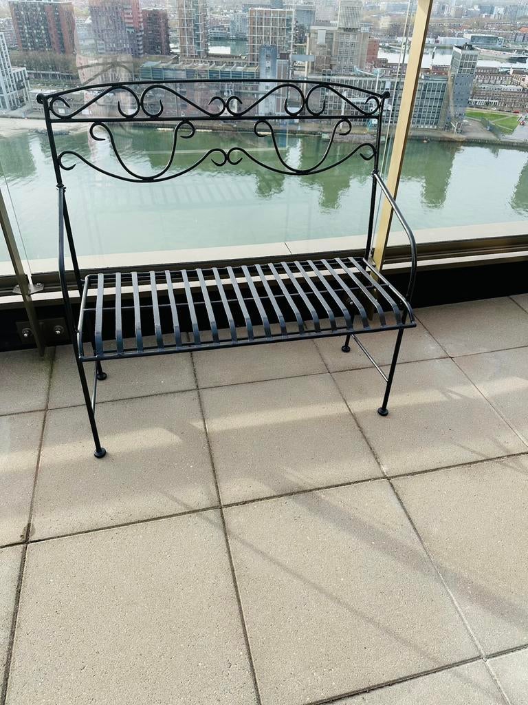 Tuinbankje gietijzer, Tuin en Terras, Ophalen, Gebruikt, Metaal