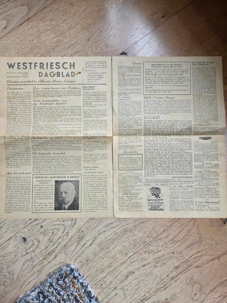Westfries dagblad 18 mei 1945, Verzamelen, Ophalen of Verzenden, 1940 tot 1960, Tijdschrift