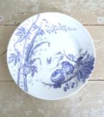 Antiek bord Société Céramique “Vogeltjes & Insect”, Ophalen of Verzenden