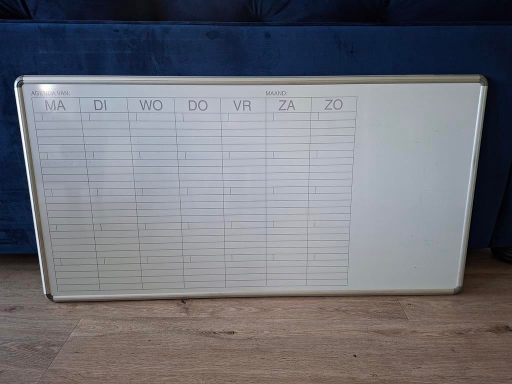 Magnetisch whitebord planner met dagen van de week. 122x63, Ophalen, Gebruikt