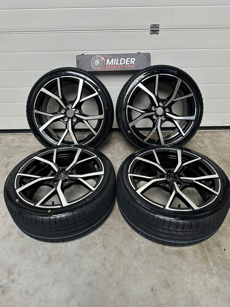 Estoril Look velgen+Tracmax zomerbanden 17” 5x100 Nieuw, 215 mm, Industrieweg Oost 5b9, Velg(en), Nieuw