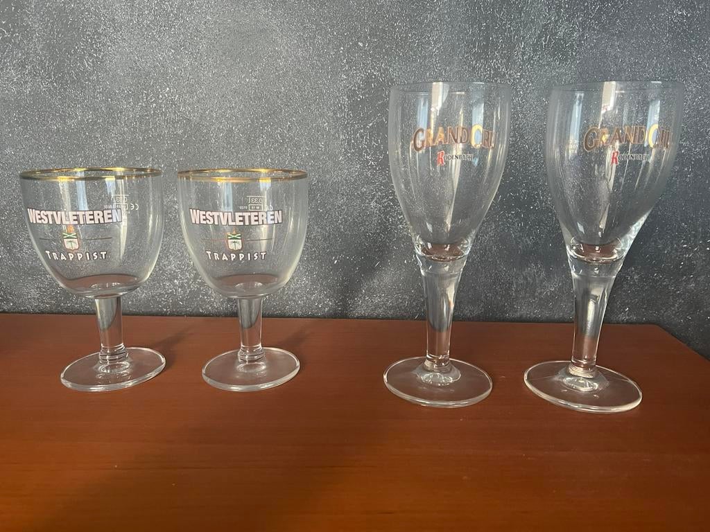 2 sets bierglazen Westvleteren en Rodenbach Nieuw, Ophalen of Verzenden, Nieuw, Glas of Glazen, Overige merken