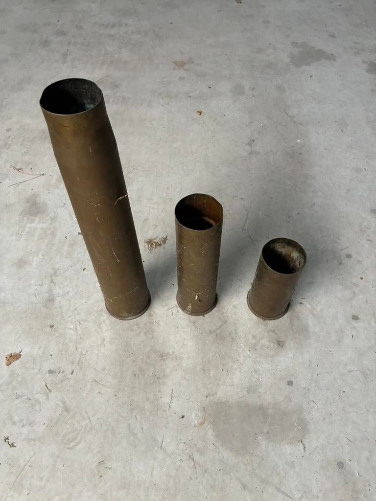 Koperen granaat hulzen, Ophalen, Landmacht, Nederland, Hulzen of Bodemvondsten