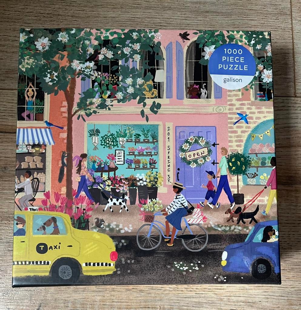 Galison puzzel 1000 stukjes Spring Street, Ophalen of Verzenden, 500 t/m 1500 stukjes, Zo goed als nieuw