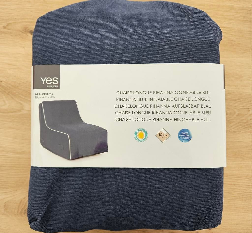 Yes Everyday Opblaasbare Zitzak - Blauw, Huis en Inrichting, Zitzakken, Ophalen of Verzenden, Nieuw, Blauw