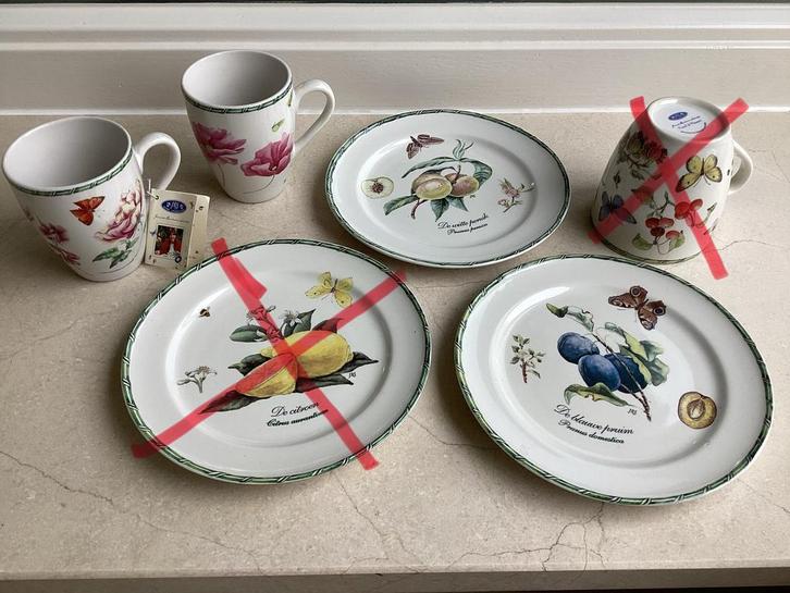 Bekers, gebaksbordjes en gedichtenboekje JANNEKE BRINKMAN, Huis en Inrichting, Keuken | Servies, Nieuw, Bord(en), Overige stijlen