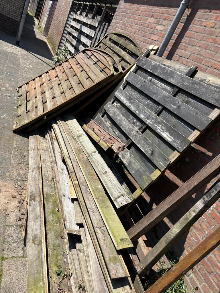 GRATIS AFHALEN hout ( oude schutting), Ophalen, Gebruikt, Hout