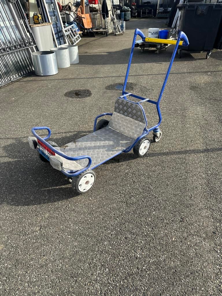 Blauwe transportkar met wielen, Ophalen of Verzenden