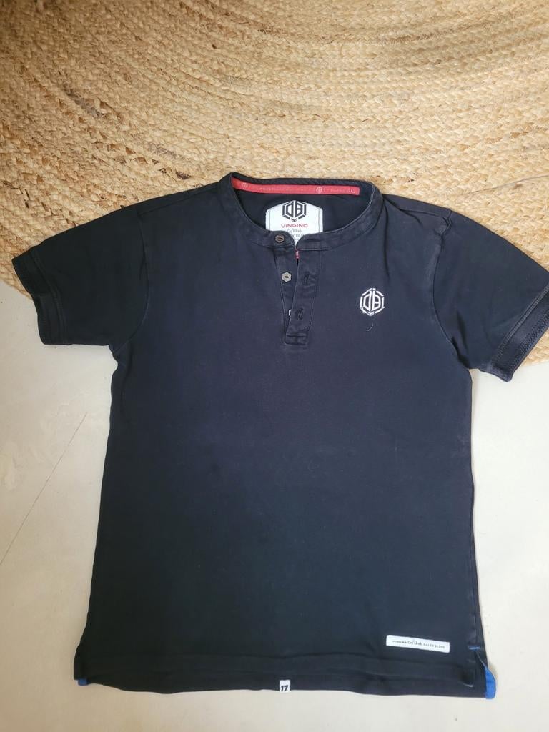 VINGINO JEANS POLO shirt zwart 164, Ophalen of Verzenden, Zo goed als nieuw, Vingino, Shirt of Longsleeve