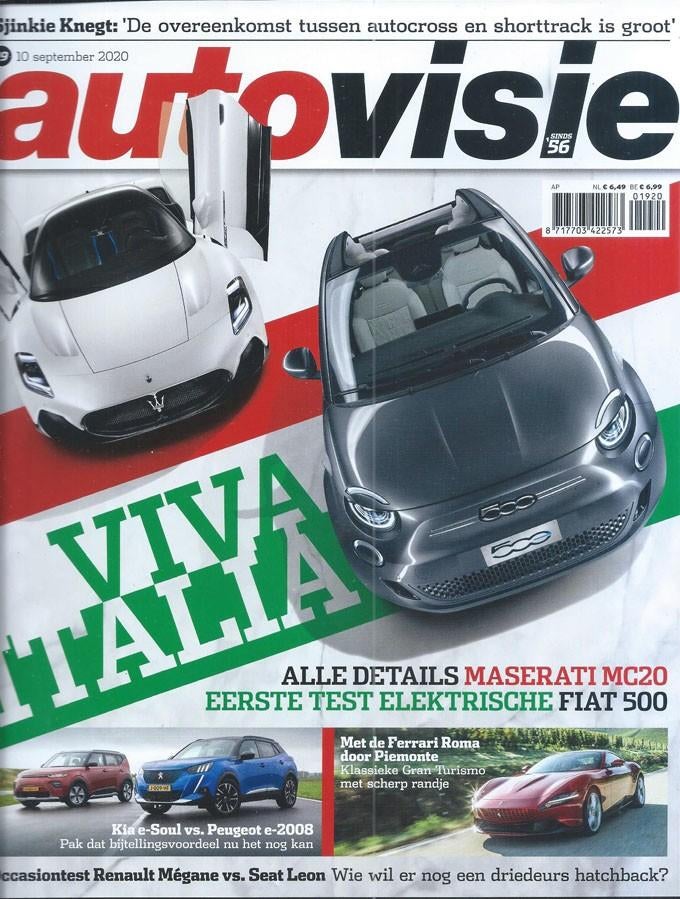 Autovisie 19 2020 : Fiat 500e - Renault Megane Coupe - Seat, Ophalen of Verzenden, Gelezen, Algemeen