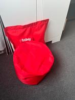 Fatboy poef zitzak met kussen rood, Ophalen of Verzenden, Zo goed als nieuw, Rood, Zitzak