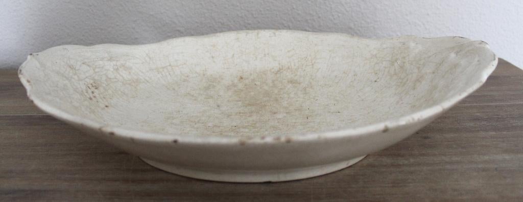 antieke ovale serveerschaal Regout - beboterd, Antiek en Kunst, Antiek | Servies los, Ophalen of Verzenden