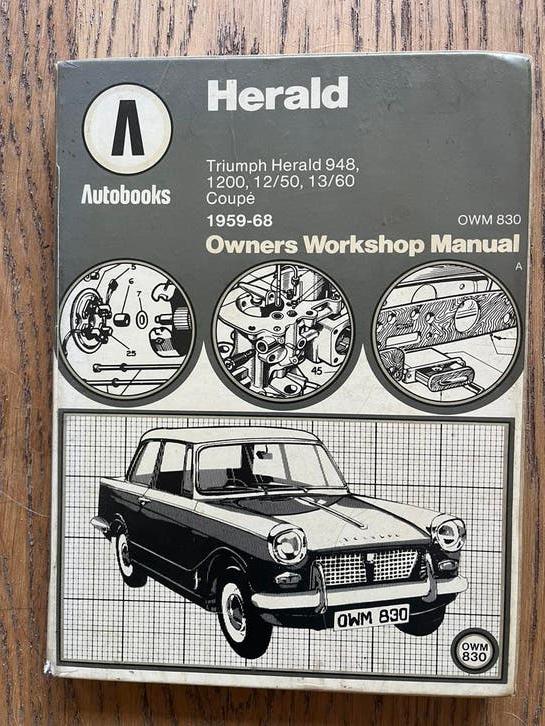 Troumph Herald owners workshop manual, Ophalen of Verzenden