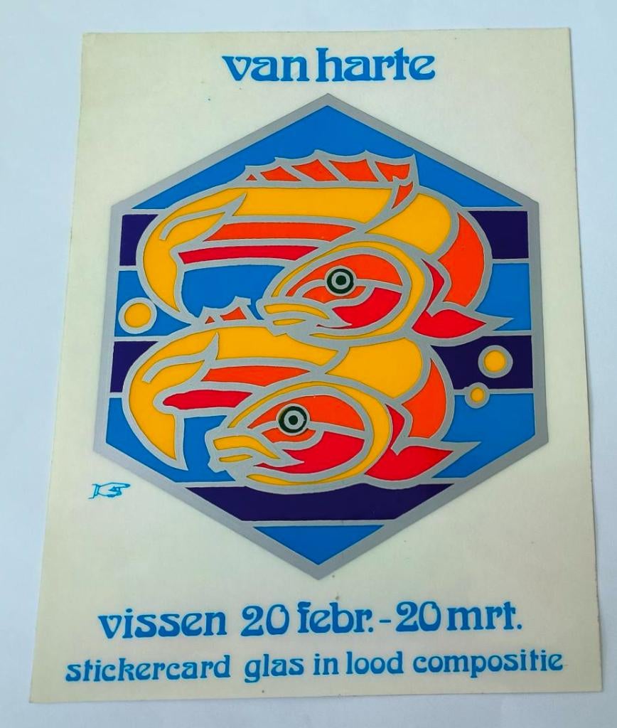 Sticker Van Harte (Vissen), Verzamelen, Ophalen of Verzenden, Zo goed als nieuw, Overige typen