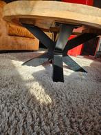 Mangohouten salontafel 90, Ophalen, 50 tot 100 cm, Rond, 50 tot 100 cm