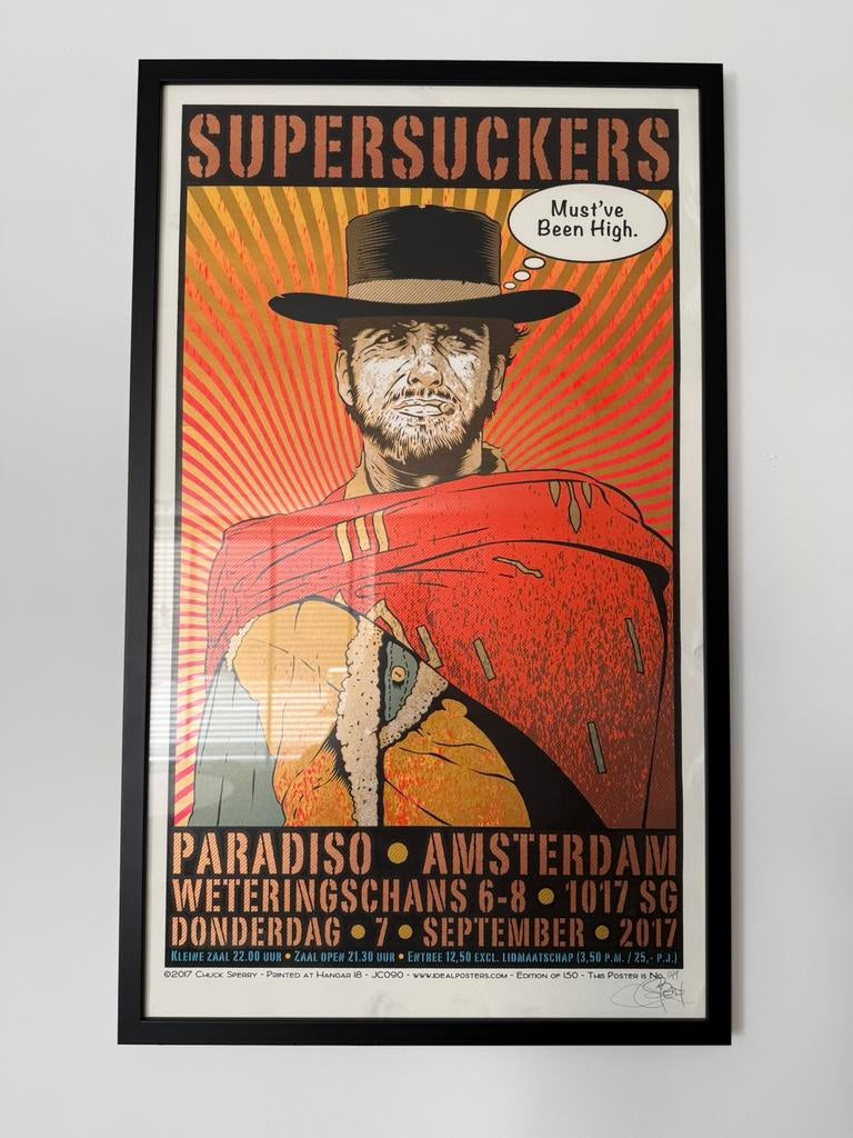 Chuck Sperry Supersuckers Paradiso Amsterdam Poster, Verzamelen, Rechthoekig Staand, Met lijst, Ophalen of Verzenden, Zo goed als nieuw
