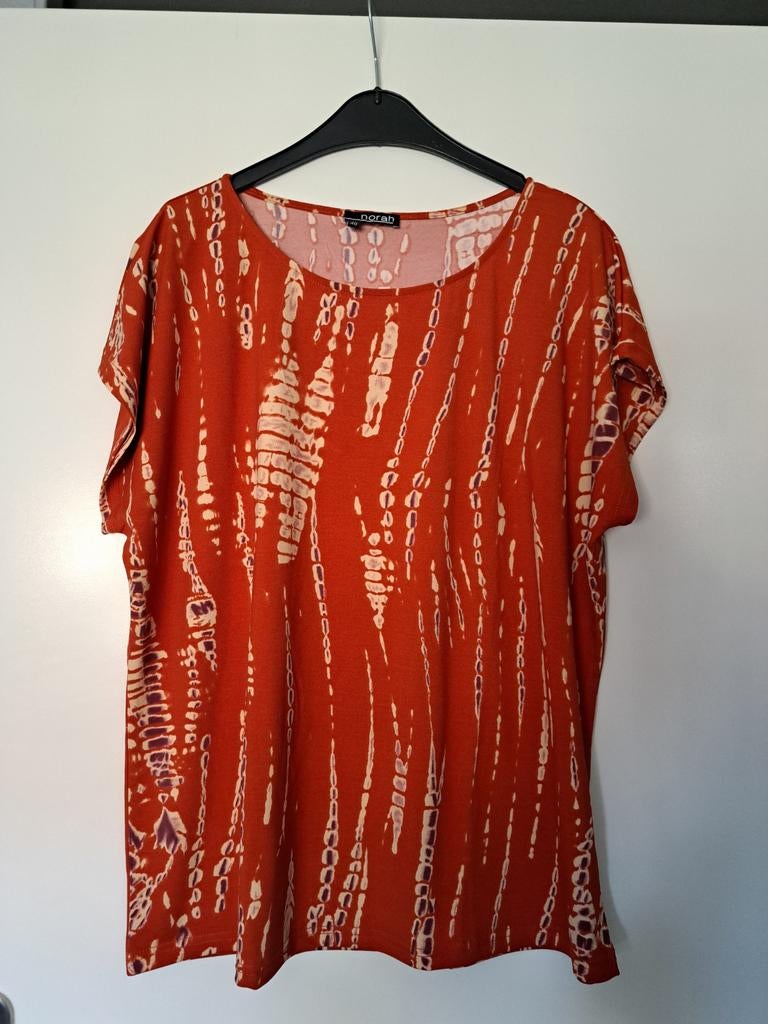 Frisse Norah top met kleurrijke print - Maat 40 valt als 42, Ophalen of Verzenden, Zo goed als nieuw, Maat 38/40 (M), Korte mouw
