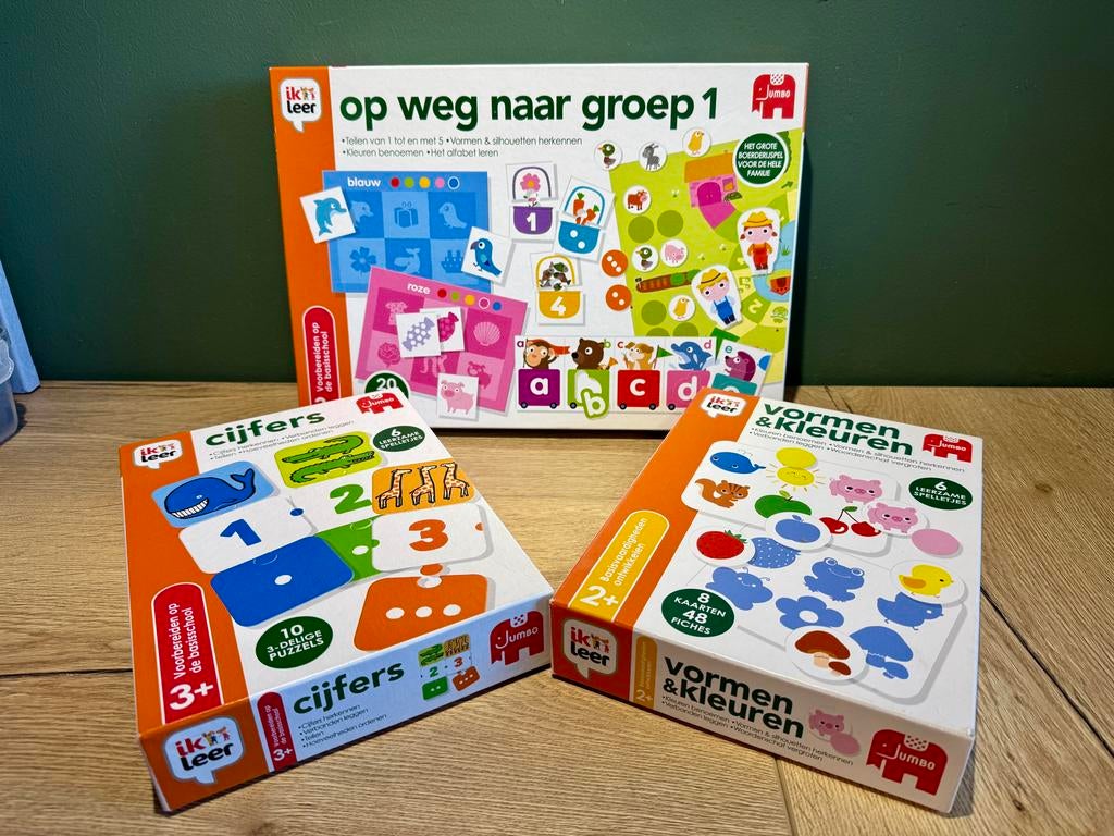 3 leuke educatieve ‘Ik leer’ spellen van Jumbo, Ophalen of Verzenden, Zo goed als nieuw, Puzzelen