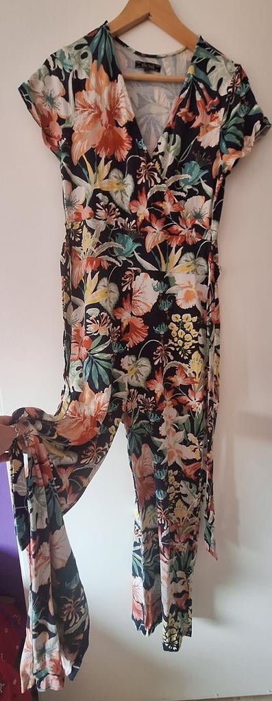 King Louie jumpsuit met tropische print, maat L, Kleding | Dames, Jumpsuits, Blauw, Maat 42/44 (L), Ophalen of Verzenden, Zo goed als nieuw