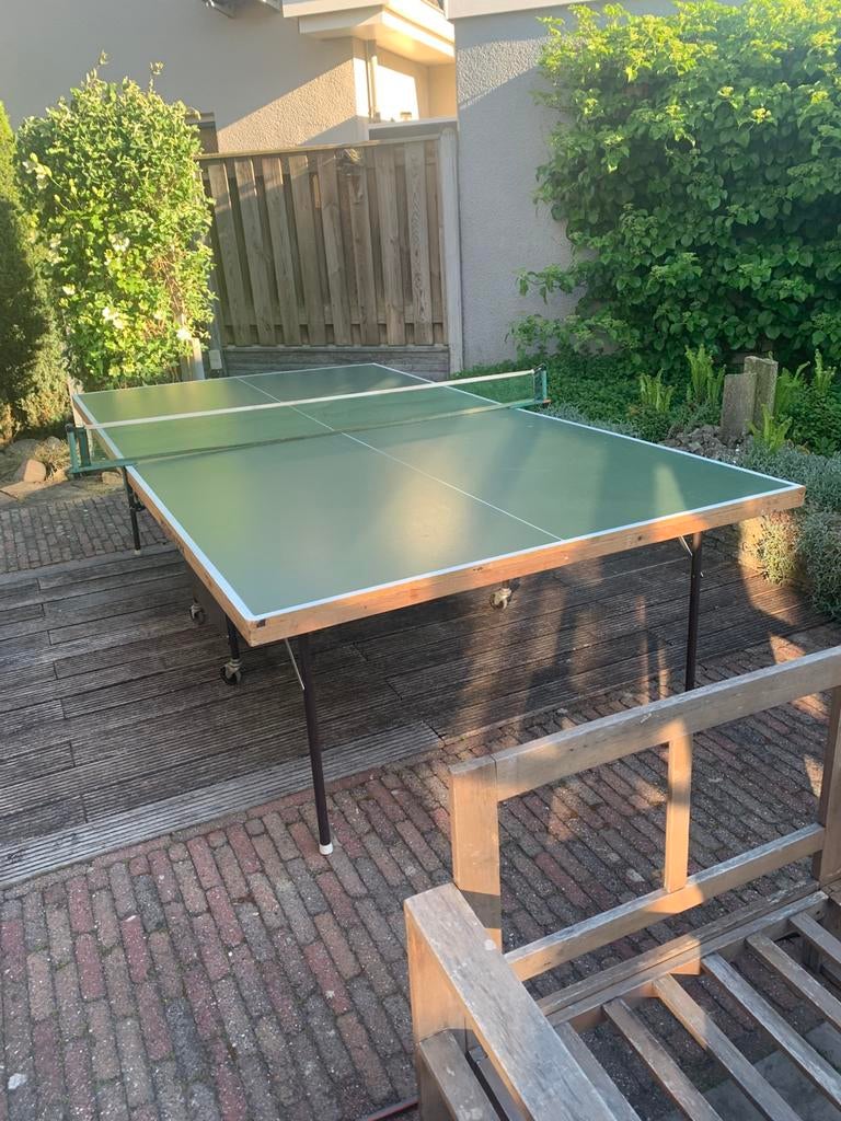 Tafeltennis tafel Heemskerk afm 153x274, Ophalen, Zo goed als nieuw, Tafel Indoor, Verrijdbaar