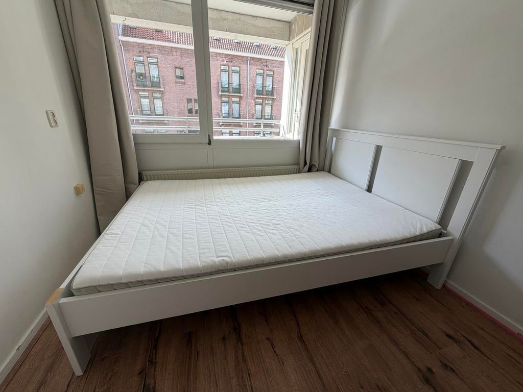 IKEA SONGESAND bed 140x200 met HAFSLO matras, Ophalen, Gebruikt, Wit, Tweepersoons