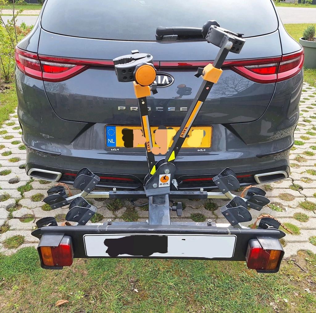 Spinder Hawk 2 fietsendrager, Ophalen, Gebruikt, 2 fietsen, Trekhaakdrager