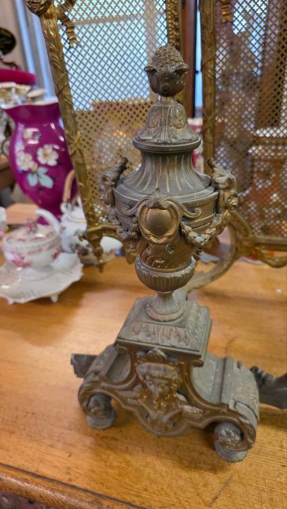 Antieke bronzen vuurbokken, Ophalen of Verzenden, Brons