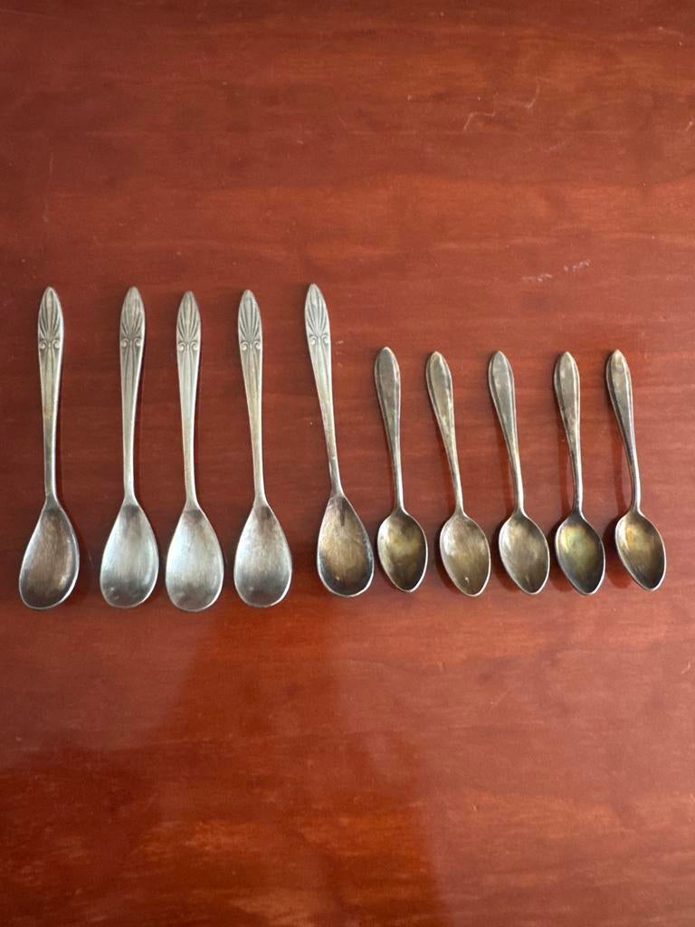 10 vintage lepeltjes: Van Nelle en Nieuwpoort collectie, Ophalen of Verzenden