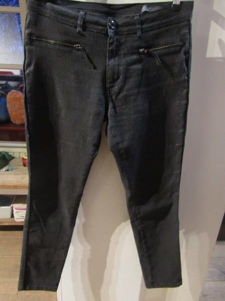 G166 PARA MI mt 44 L30 jeans zwart taupe pied de poule lurex, Para Mi, Zwart, Maat 42/44 (L), Ophalen of Verzenden
