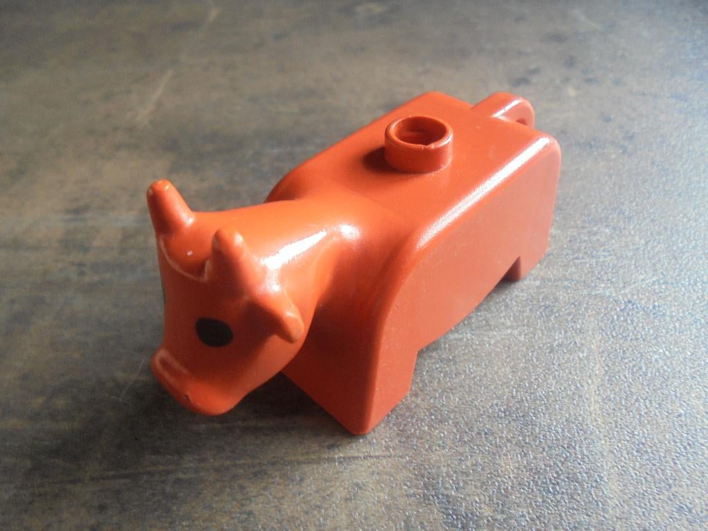 Lego Duplo Animal Cow Adult Solid Black Eyes (zie foto's), Ophalen of Verzenden, Gebruikt, Losse stenen, Duplo