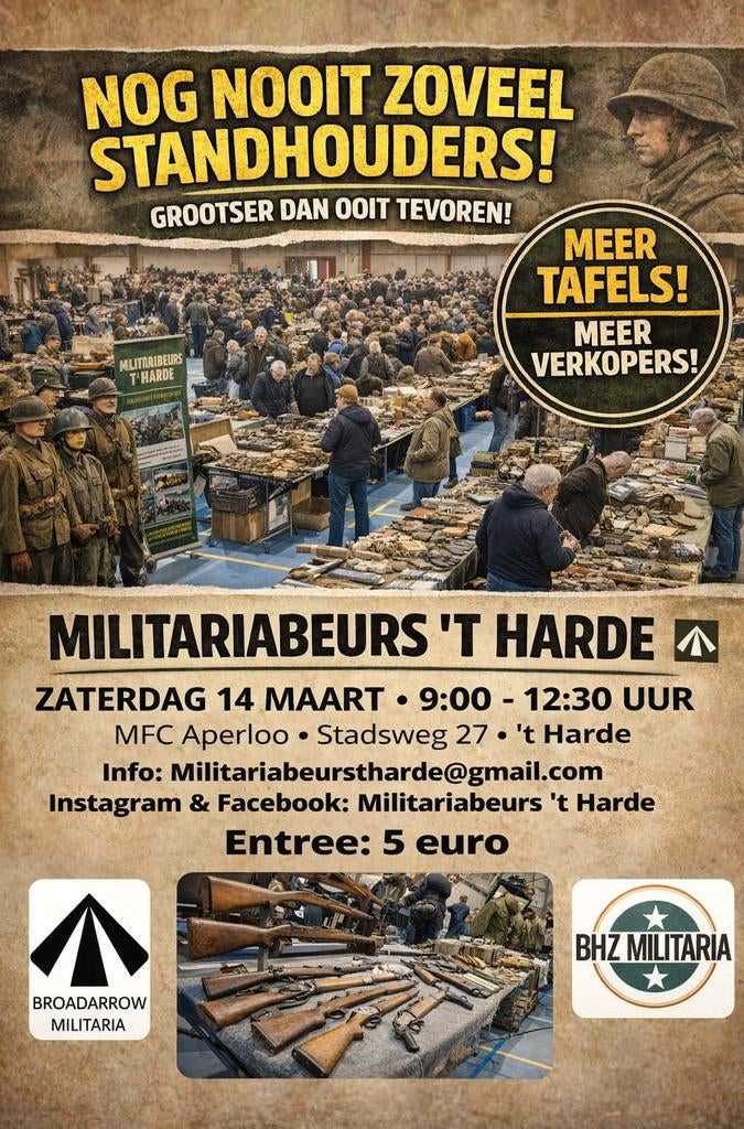 De grootste Militariabeurs van Noord-Oost Nederland 14 maart, Verzamelen, Ophalen
