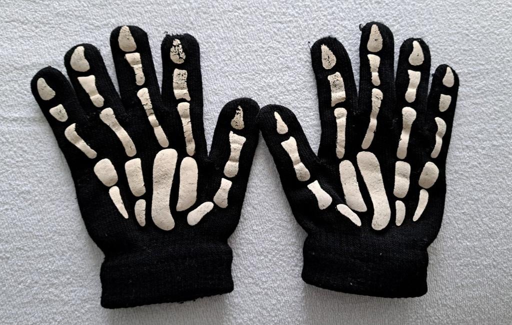 Skelet handschoenen, Kinderen en Baby's, Kinderkleding | Mutsen, Sjaals en Handschoenen, Ophalen of Verzenden, Gebruikt, Jongen of Meisje