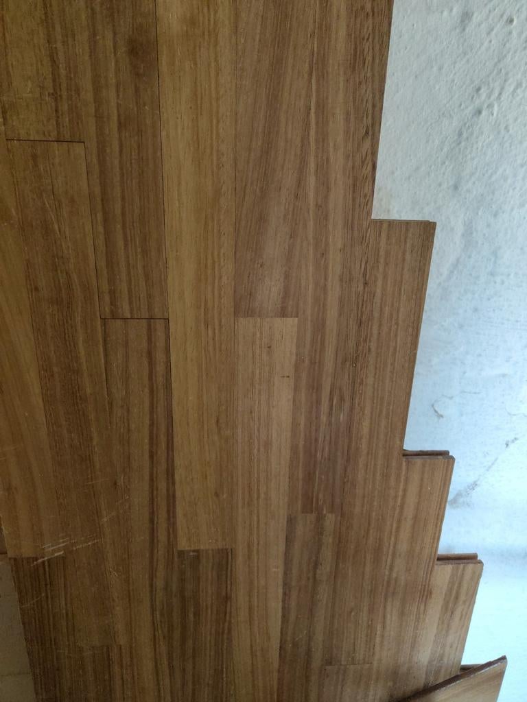 Iroko houten vloerdelen teab, Ophalen, Gebruikt, 50 tot 150 cm, Vloerdelen of -planken