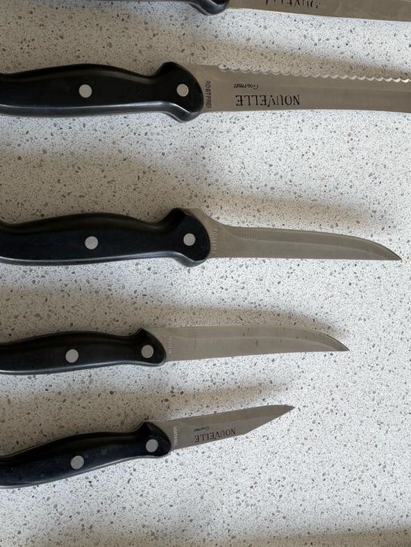 Nouvelle gourmet messenset in koffer, Huis en Inrichting, Ophalen of Verzenden, Zo goed als nieuw, Rvs of Chroom