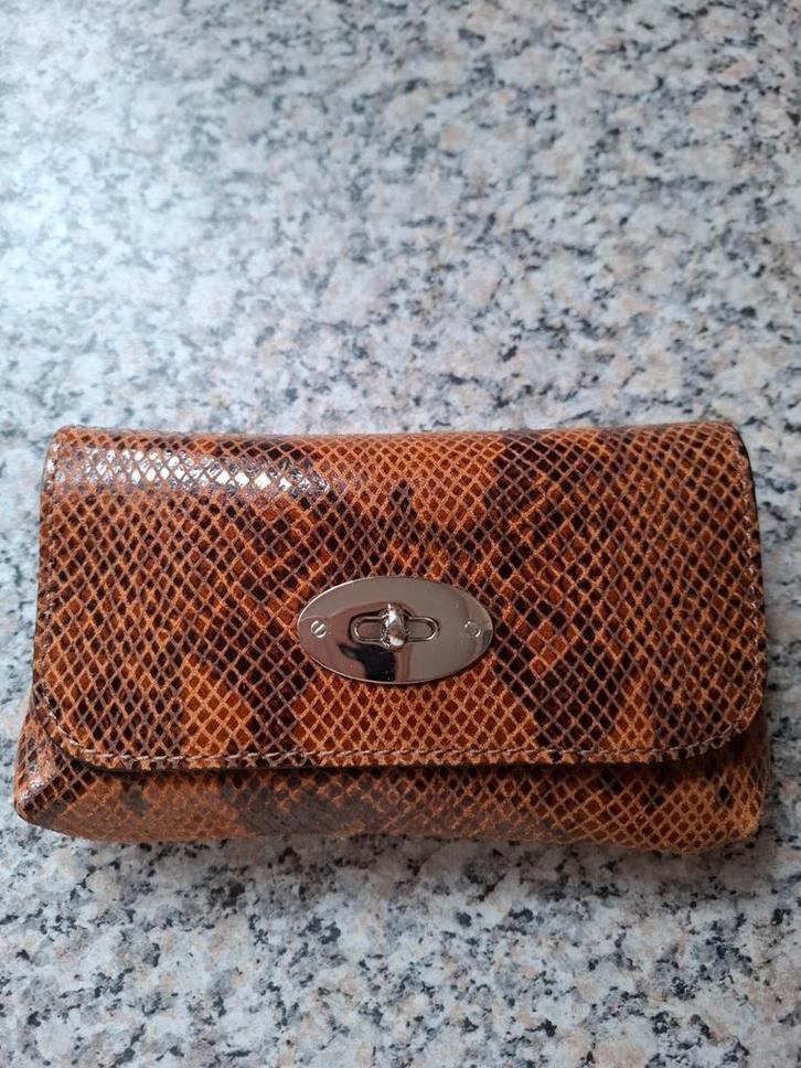 Chique slangenprint clutch/avondtasje met afneembare band, Sieraden, Tassen en Uiterlijk, Tassen | Damestassen, Ophalen of Verzenden