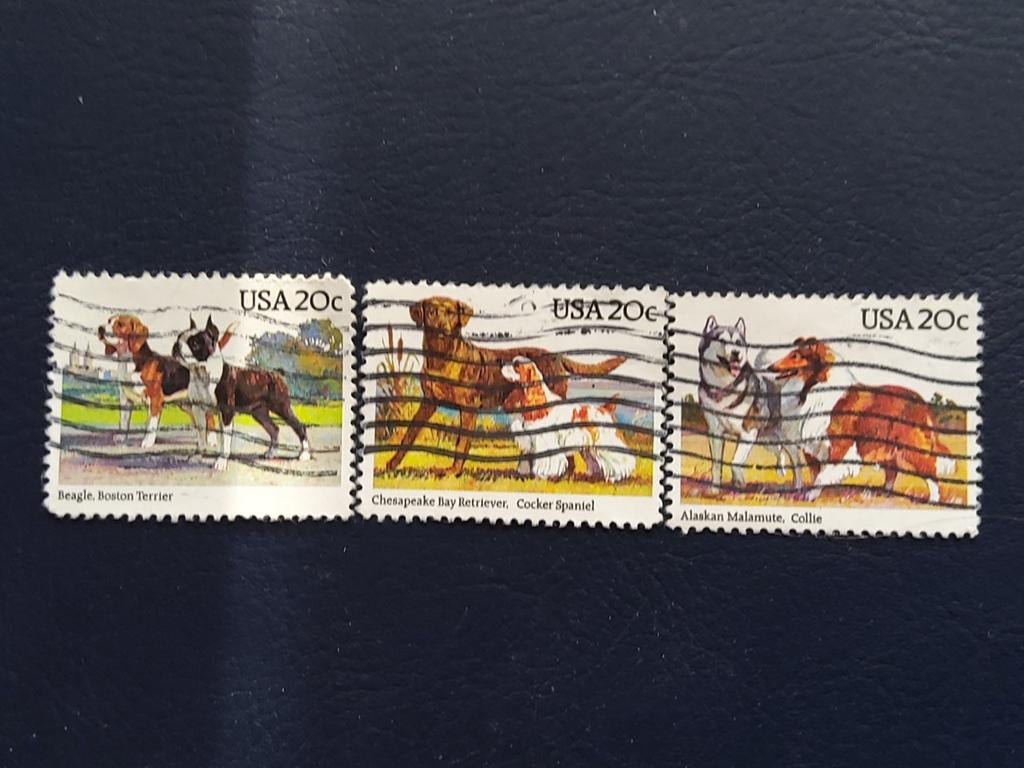 USA 20c postzegels met hondenrassen, Ophalen of Verzenden