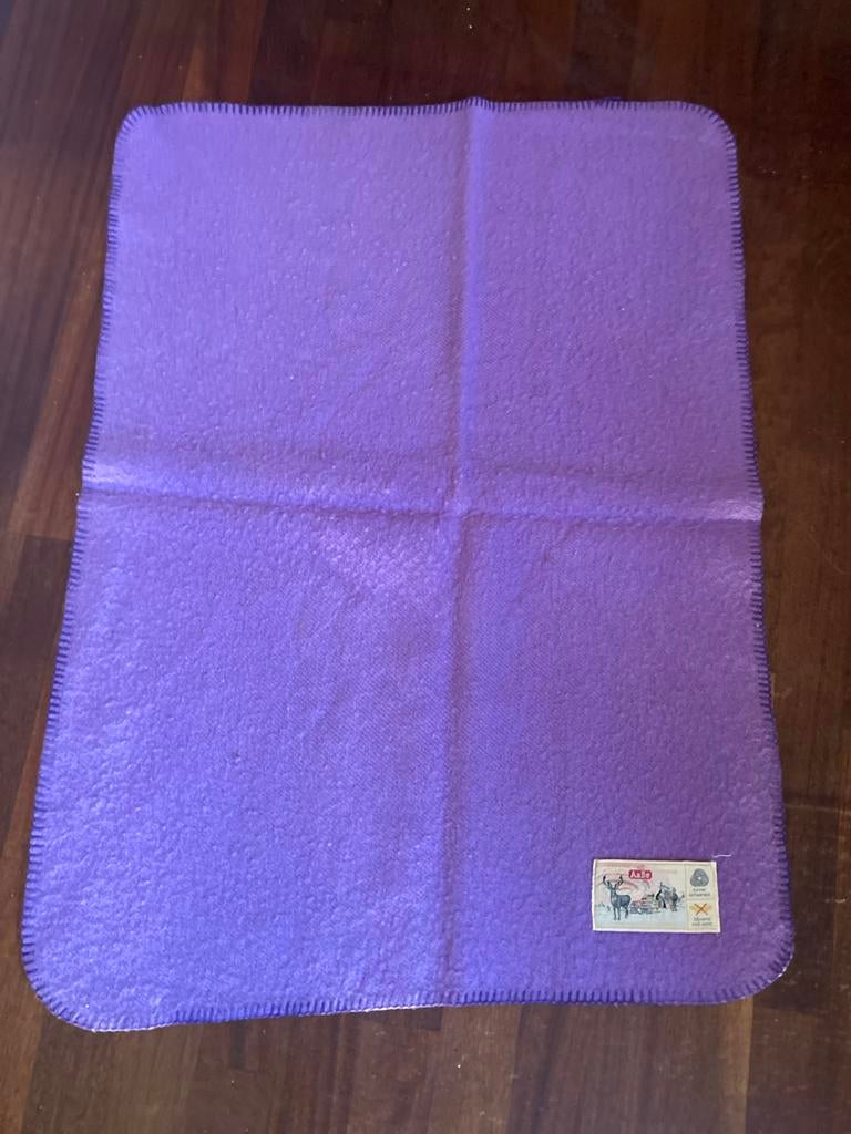 Vintage AaBe wollen deken - Paars, Huis en Inrichting, Woonaccessoires | Plaids en Woondekens, Ophalen of Verzenden, Gebruikt