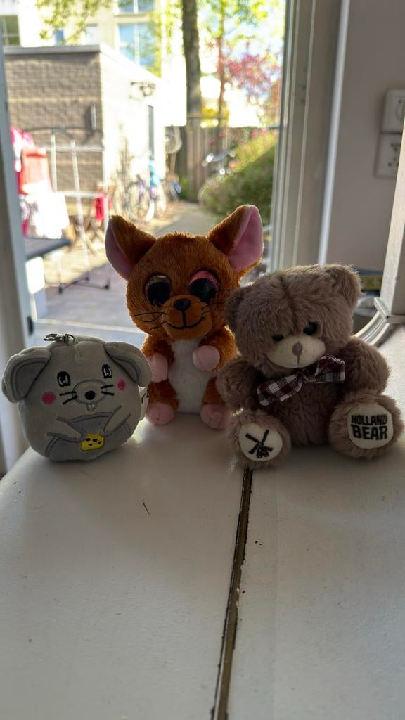 Leuke knuffels: Muis, Tijger en Holland Beer, Muis, Gebruikt, Overige merken, Grijs