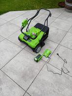 Greenworks verticuteermachine/gazonbeluchter compleet, Ophalen, Zo goed als nieuw, Accu