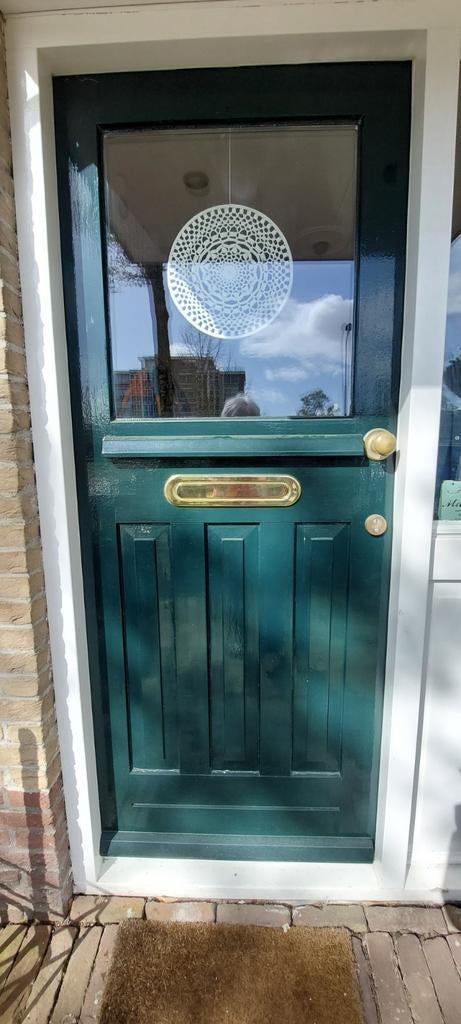 Hardhouten voordeur, 75 tot 150 cm, Gebruikt, Deurkozijn, Ophalen of Verzenden