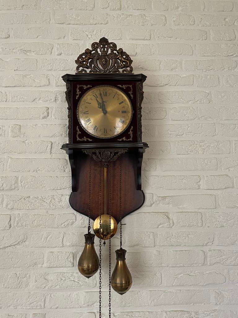 Prachtige antieke klok met gewichten - Werkt prima!, Antiek en Kunst, Antiek | Klokken, Ophalen