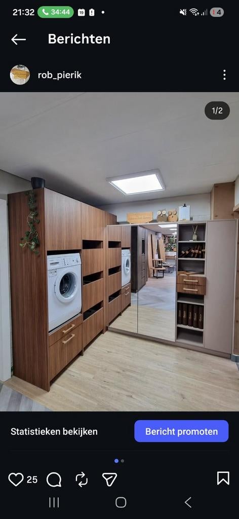 Luxe Wasmachinekast Showroommodel - Modern & Praktisch, Met deur(en), 200 cm of meer, 150 tot 200 cm, Ophalen of Verzenden